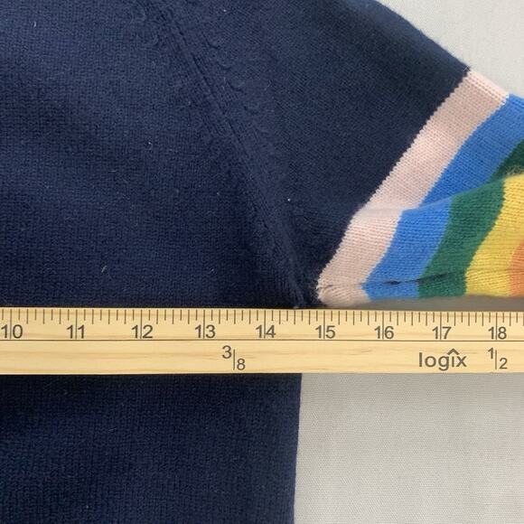 CJ Laing Womens Cotton Long Sleeve Striped Knit Sweater Navy Size XS - Picture 7 of 7